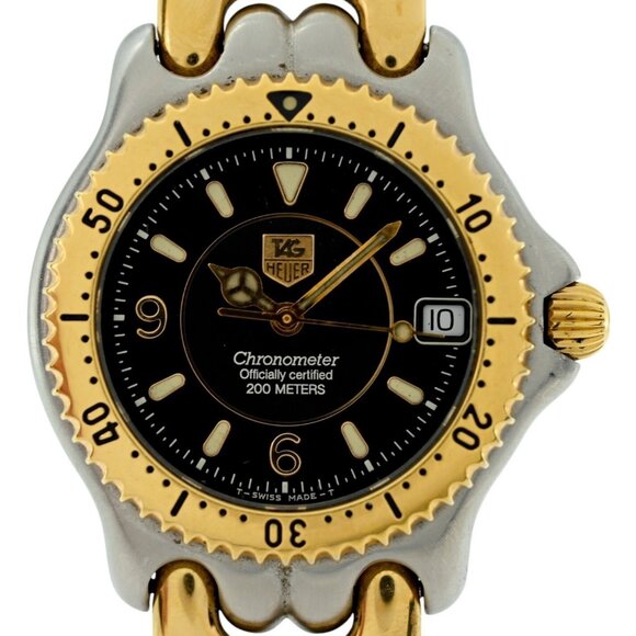 Tag Heuer 33mm Midsize Link SEL Two Tone Black Dial Chronometer Watch WG5222-P0 - Picture 1 of 10